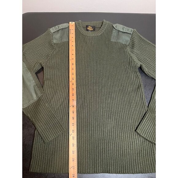 Alpha Industries Flight Apparel Sweater Ribbed Stretch Large Army Green Patches - Picture 4 of 8